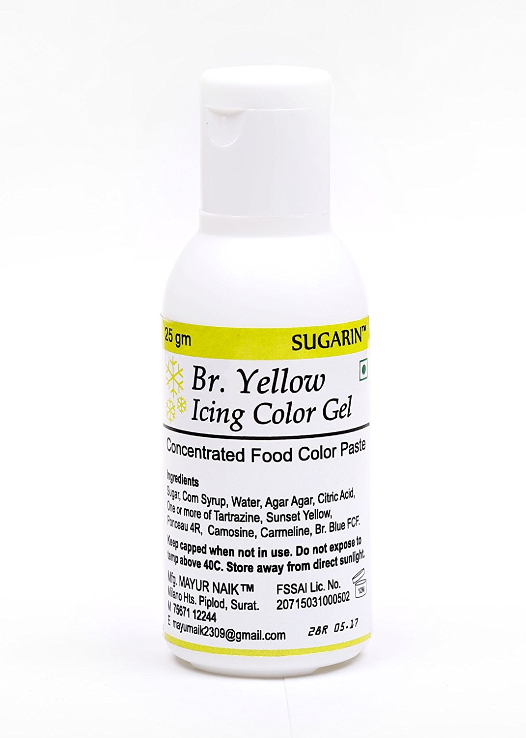 31685 Sugarin Icing Color Gel for Fondant, Brilliant Yellow, 25